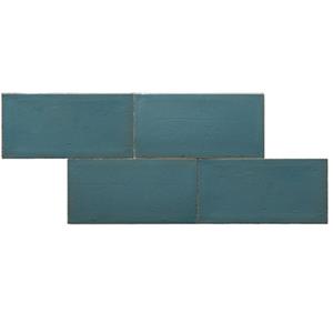 Terre d'Azur Terre-Spatula wandtegel 10x20cm turquoise