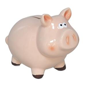 Gerimport Spaarpot Varken - dieren thema - 10 x 14 x 12 cm - roze - keramiek - kinderen -