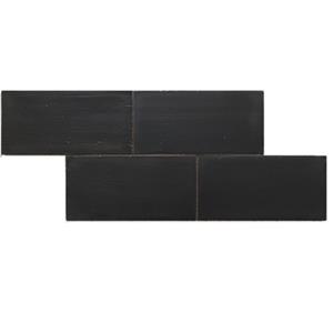 Terre d'Azur Terre-Spatula wandtegel 10x20cm zwart