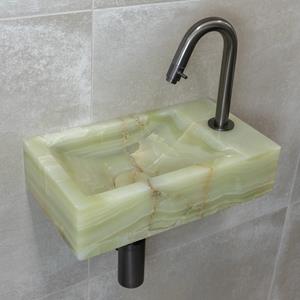 Saniclear Green Onyx fonteinset met gebogen kraan in gunmetal