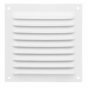 AMIG Ventilatierooster/muurrooster - 100 x 100mm - aluminium - wit - schoepenrooster -