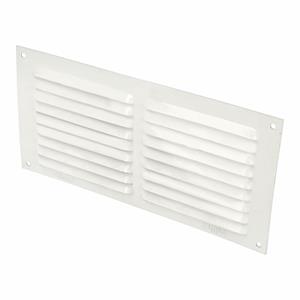 AMIG Ventilatierooster/muurrooster - 100 x 200mm - aluminium - wit - schoepenrooster -