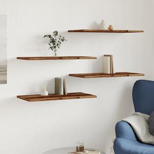 VidaXL Wandschappen 4 st 60x30x1,5 cm bewerkt hout oud houtkleurig