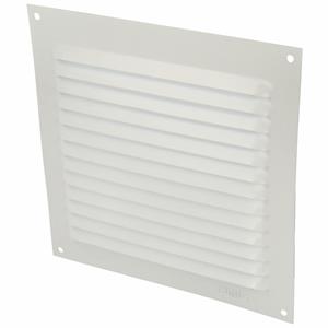AMIG Ventilatierooster/muurrooster - 150 x 150mm - aluminium - wit - schoepenrooster -