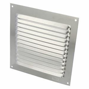 AMIG Ventilatierooster/muurrooster - 150 x 150mm - aluminium - zilver - schoepenrooster -