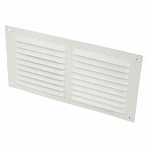AMIG Ventilatie/muurrooster met gaas - 100 x 200mm - aluminium - wit - schoepenrooster -