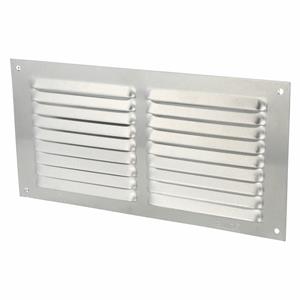AMIG Ventilatie/muurrooster met gaas - 100 x 200mm - aluminium - zilver - schoepenrooster -