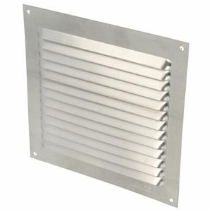 AMIG Ventilatie/muurrooster met gaas - 150 x 150mm - aluminium - zilver - schoepenrooster -