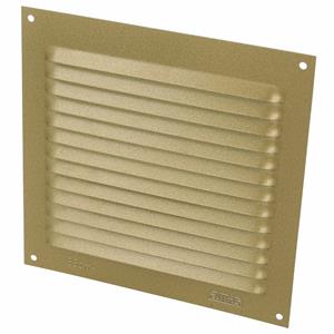 AMIG Ventilatierooster/muurrooster - 150 x 150mm - aluminium - goud - schoepenrooster -