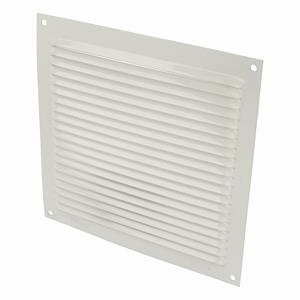 AMIG Ventilatierooster/muurrooster - 170 x 170mm - aluminium - wit - schoepenrooster -