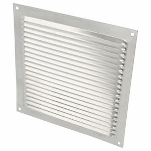 AMIG Ventilatierooster/muurrooster - 170 x 170mm - aluminium - zilver - schoepenrooster -