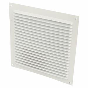 AMIG Ventilatie/muurrooster met gaas - 170 x 170mm - aluminium - wit - schoepenrooster -