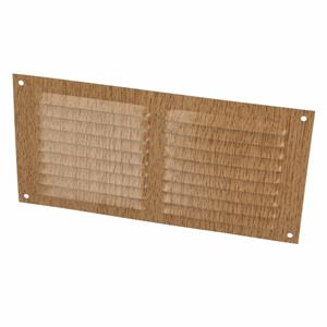 AMIG Ventilatierooster/muurrooster - 100 x 200mm - aluminium - beukenhout look - schoepenrooster -