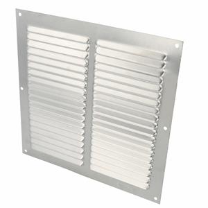 AMIG Ventilatierooster/muurrooster - 200 x 200mm - aluminium - zilver - schoepenrooster -