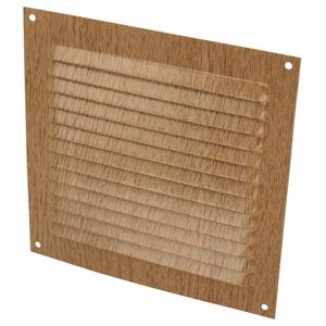 AMIG Ventilatierooster/muurrooster - 150 x 150mm - aluminium - beukenhout look - schoepenrooster -