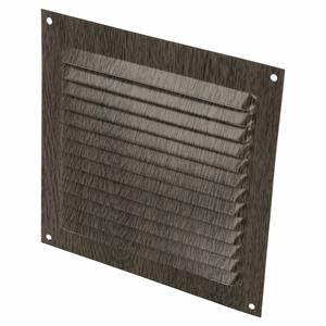 AMIG Ventilatierooster/muurrooster - 150 x 150mm - aluminium - wengehout look - schoepenrooster -
