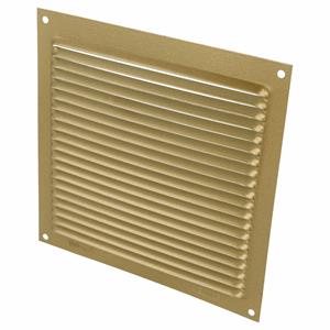 AMIG Ventilatierooster/muurrooster - 170 x 170mm - aluminium - goud - schoepenrooster -