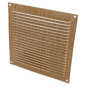 AMIG Ventilatierooster/muurrooster - 170 x 170mm - aluminium - beukenhout look - schoepenrooster -
