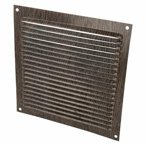AMIG Ventilatierooster/muurrooster - 170 x 170mm - aluminium - wengehout look - schoepenrooster -