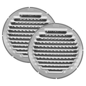 AMIG Ventilatierooster/muurrooster rond - 2x - voor D100mm buisaansluiting - aluminium -