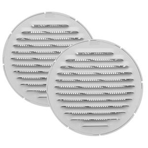 AMIG Ventilatierooster/muurrooster rond - 2x - voor D120mm buisaansluiting - aluminium -