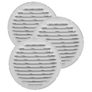 AMIG Ventilatierooster/muurrooster rond - 3x - voor D80mm buisaansluiting - aluminium -