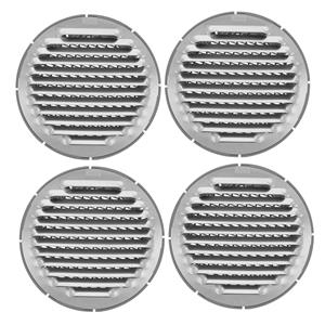 AMIG Ventilatierooster/muurrooster rond - 4x - voor D120mm buisaansluiting - aluminium - schoepenroo -