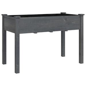 VidaXL Plantenbak op wieltjes 118x59x80 cm massief vurenhout grijs