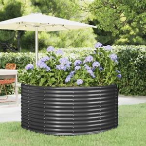 VidaXL Plantenbak 140x140x68 cm gepoedercoat staal antracietkleurig