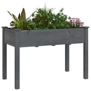 VidaXL Plantenbak met voering 118x59x76 cm massief vurenhout grijs