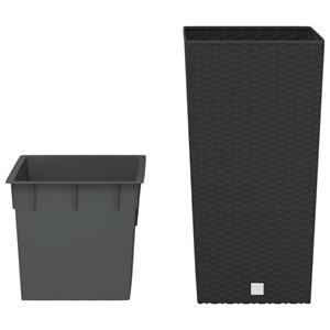 VidaXL Plantenbak uitneembare bak rattan-look 11/26,5 L PP antraciet