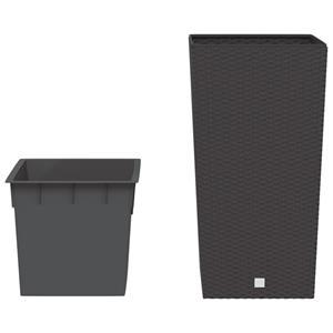 VidaXL Plantenbak met uitneembare bak rattan-look 21/49 L PP bruin