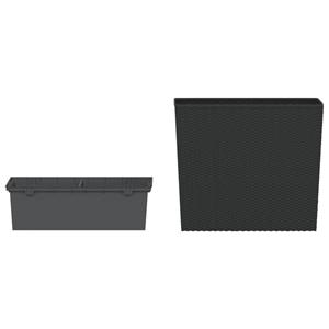 VidaXL Plantenbak met uitneembare bak rattan-look 12/44 L PP antraciet