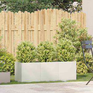 VidaXL Plantenbak 120x40x40 cm koudgewalst staal wit