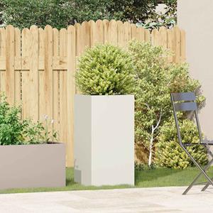 VidaXL Plantenbak 40x40x80 cm koudgewalst staal wit