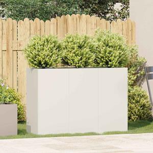 VidaXL Plantenbak 120x40x80 cm koudgewalst staal wit