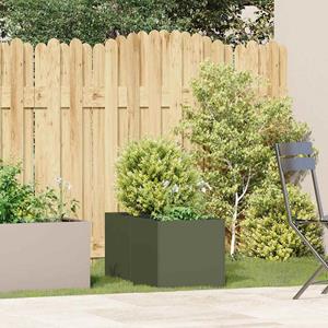 VidaXL Plantenbak 40x80x40 cm koudgewalst staal olijfgroen