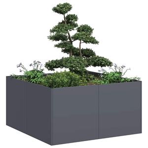 VidaXL Plantenbak 80x80x40 cm koudgewalst staal antracietkleurig