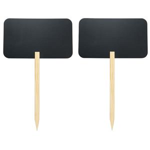 Merkloos Krijtbordje rechthoekig op- 2x - stok - H73 x D45 cm - met stift -