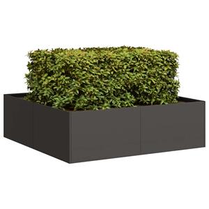 VidaXL Plantenbak 100x100x30 cm staal zwart