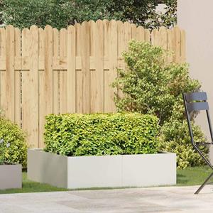 VidaXL Plantenbak 100x100x30 cm staal wit