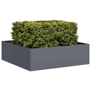 VidaXL Plantenbak 100x100x30 cm staal antracietkleurig