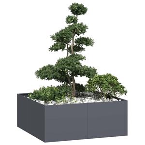VidaXL Plantenbak 100x100x40 cm staal antracietkleurig