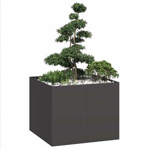 VidaXL Plantenbak 100x100x80 cm staal zwart