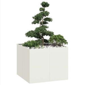 VidaXL Plantenbak 100x100x80 cm staal wit