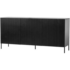 Woood Grand Gravure Dressoir - Grenen - Zwart - 85x180x46