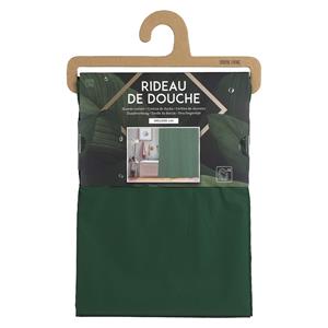 Urban Living Douchegordijn met ringen - donkergroen - pvc - 180 x 200 cm - wasbaar -