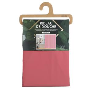 Urban Living Douchegordijn met ringen - oudroze - pvc - 180 x 200 cm - wasbaar -
