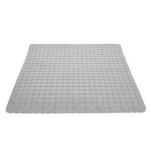 Merkloos Anti-slip badmat lichtgrijs 55 x 55 cm vierkant -
