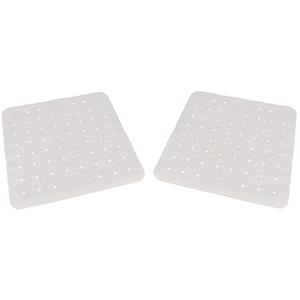 Merkloos 2x Witte anti-slip badmatten/douchematten 45 x 45 cm vierkant -